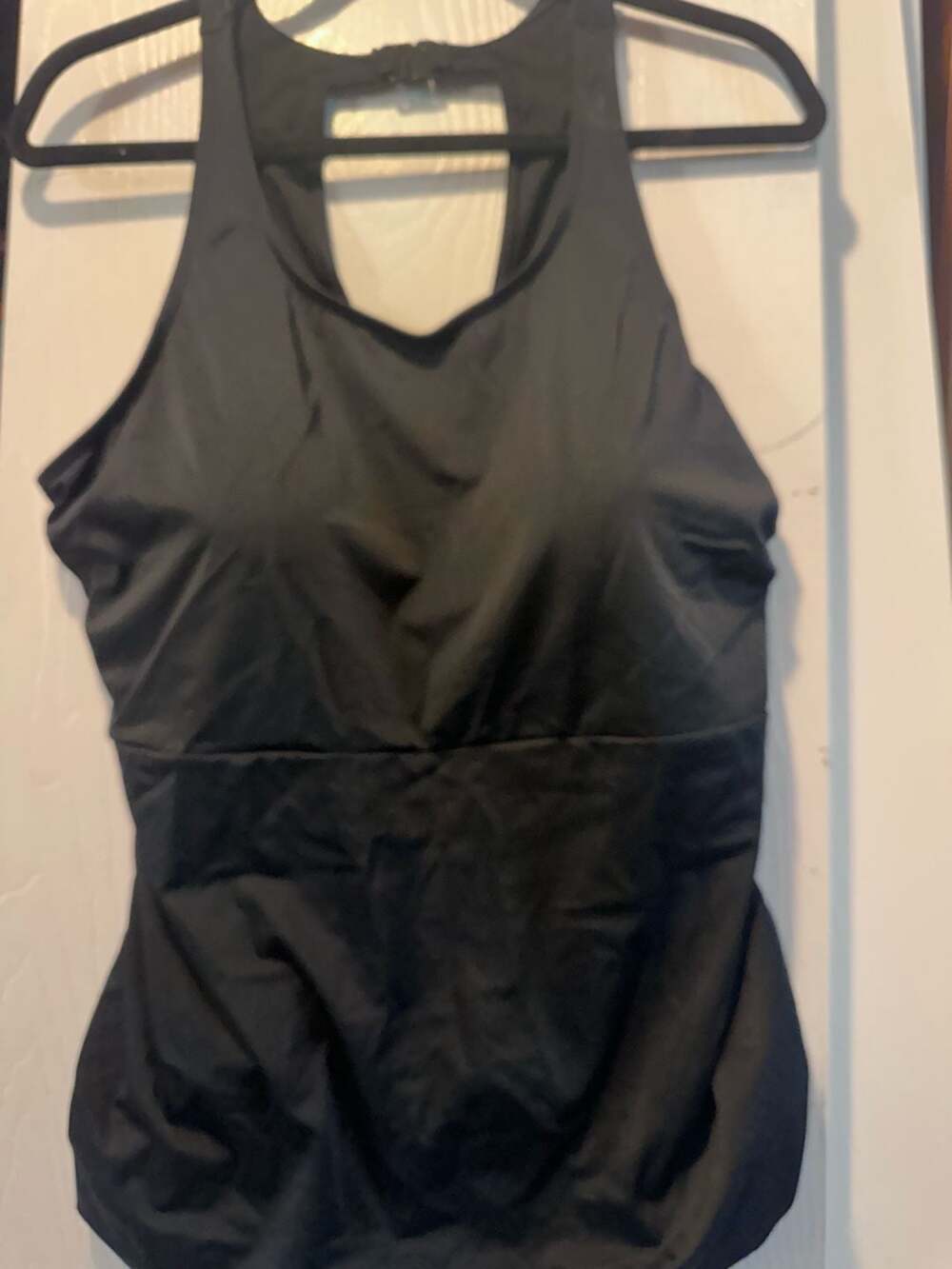 L.L.Bean UPF 50+ Black High-Neck Swim Tankini Top